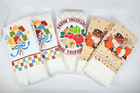 Vintage Fringed Cotton Kitchen Hand Towels Lot Of 5 Usa 70 s-80 s Retro