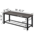  Entryway Bench  Industrial Metal And Wood Storage Bench For Living Room  