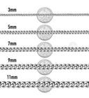 16-34  Stainless Steel Silver Chain Cuban Curb Mens Men Womens Necklace 3-11 Mm