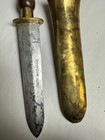Unknown Origin Diving Knife Blade Marked With Replacement Leather Loop 