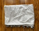 Pottery Barn Kids Emily   Meritt Tassel Crib Skirt White With Silver Tassels Euc
