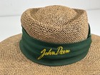 Vintage John Deere Woven Straw Sun Farm Hat Osfa Made In United States Country