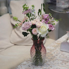Small Glass Flower Vase  Modern Home Decor Centerpiece  7 In