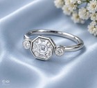 2 25 Ct Igi Hexagon F-vs1 Lab Grown Diamond Women Engagement Ring 14k White Gold