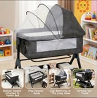 3-in-1 Baby Bassinet Bedside Sleeper Crib Adjustable Height Portable W wheels