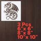 Dragon Stencil     Mythical Fantasy Creature 10 Inches X 10 Inches  Milk White