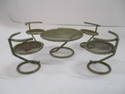 Vtg Brass Doll House Table Chairs Patio Furniture 70 s Kitchen Mesh Gold Metal