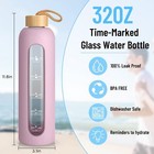 Sursip 32 Oz Glass Water Bottle With Time Marker 1 32 Ounces  Midnight Green 