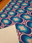Awesome Rare Vintage Mid Century Retro 70s Blue Purp Dot Clouds Lrg Fabric 