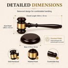 Wine Red Wooden Judge Gavel With Premium Sound Block Set For Lawyers