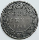 1876 Canada Cent Km  7 Circulated Condition