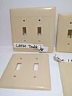 Vtg Art Deco Sierra Sierraplex Bakelite Switch Outlet Covers Ivory Ribbed Choose
