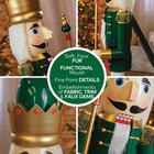 3 Ft  Classic Green Wooden Holiday Nutcracker With Golden Scepter For Christmas