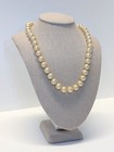 Vintage 14  Cultured Pearl Necklace S14k White Gold Clasp  Champagne Gold 33 42g