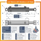 2 5x20 Hydraulic Cylinder-2 5  Bore  20  Stroke -welded Cross Tube Cylinder new 