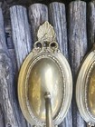 Pair Of Vintage Brass Sconces Candlestick Holders Ornate Detailing Oval 