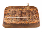 Real Rattlesnake Taxidermy Snake Embedded In Resin Lucite Pen Holder No Pen 