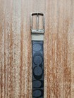 Coach Men s Monogram Logo Reversible Belt Black Signature Canvas 42 Silver