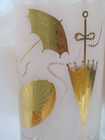Mcm Glasses Pink Frosted Gold Umbrella Set 2 Mary Poppins Unique Rare Vtg