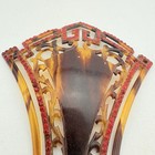 Antique Retro Victorian Hair Comb Faux Tortoiseshell Effect W  Ruby Rhinestones