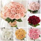 20 10heads Latex Real Touch Rose Flower Wedding Bridal Bouquet Home Party Decor