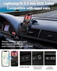 Aux Cord For Iphone  apple Mfi Lightning To 3 5 Mm  Nylon Braid Black