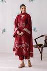 Baroque 3pc Unstitched Suit Heavy Embroidered Dhanak Shawl Thread Work