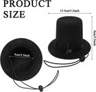 Pet Formal Accessories Set 2 Pcs Dog Costume Top Hat Height  8cm  Black 