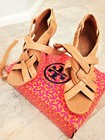 Vintage Tory Burch Wrap Up Heel Lounge-baby Tan Leather Size 9 5 New Orig  350