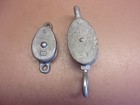 Two Wilcox   Crittenden Galvanized Steel Deck Pulleys No s 1   1 1 2 Clean Pair