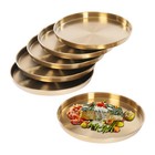 6pcs 12 2 In Stainless Steel Serving Tray Round Decorative Ottoman Platter Trays