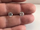 14k Solid Yellow Gold Stud Earrings W  2 Ct Round Lab Simulated Diamonds
