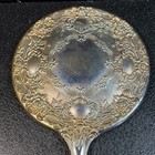 Antique Silver Plate Hand Mirror Frame Victorian Floral Repousse Art Nouveau