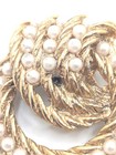 Vintage Faux Pearl Matching Shoe Clips Art Deco Ornate Gold Tone Statement Gift
