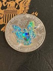 American Silver Eagle Double Sided Holographic  ice Blue Refraction  1oz  999 Si
