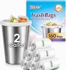 2 Gallon Trash Bags 160 Count Small Garbage Bags Bathroom Bin Liners Clear