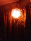 Vintage Ruby Red Glass Hanging Lamp