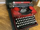 Beautiful  Beautiful Antique Red Royal Model P Portable Typewriter   Case