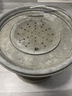 Antique Vintage Oval Galvanized Metal Fishing Bait Bucket Minnow Pail W  Handle