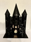 Halloween Haunted House Tea Light Candle Holder Black Metal