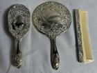 Vintage Wm Rogers 3-piece Silver Plated Vanity Hand Mirror Brush Comb 1999