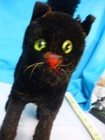 Vintage Steiff Black Large Cat  No Ids  Very Old  Nearly 13  Tail Tall