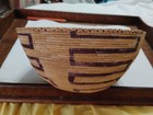 Fine Vintage Supertight Native American Large Basket Purple Northwest Coast