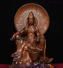 7  China Buddhism Boxwood Wood Carved Guanyin Kwan-yin Bodhisattva Buddha Statue
