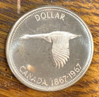 1967 Canada Goose Dollar Original White Very Choice Pl Bu Km-70 Chrc