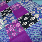 Purple Alternative Block Print Cotton Queen Size Patchwork Quilt Top topper