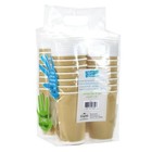 16 Oz Disposable Hot Paper Coffee Cups With Double Wall Ripple Lids Tan 30pcs