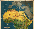 Original Vintage Map Africa -pictorial Map -artist Poeppel - Colonialism - 1940s