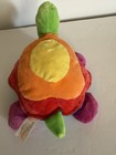 Vintage Baby Gund Rainbow Primary Color Turtle Toy Plush Stuffed Animal
