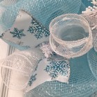 Frozen Winter Handmade Deco Mesh Wreath With Snowballs